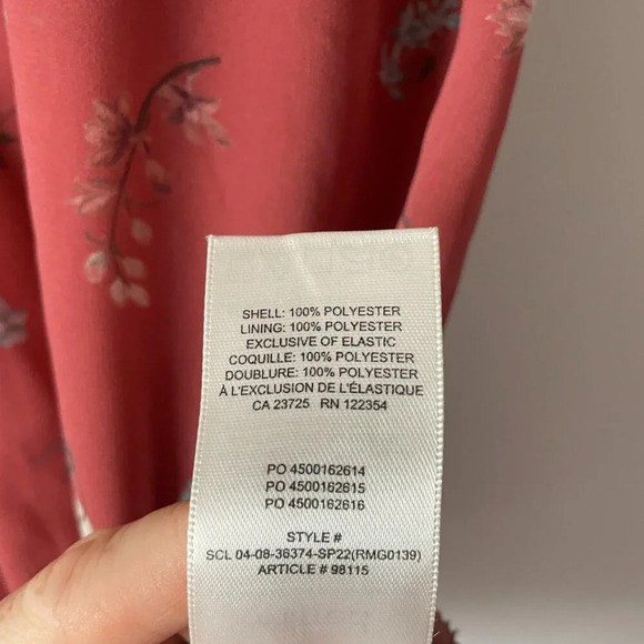 Aritzia Wilfred Genoa Smocked Floral Mini Dress in Spring Medley Red Medium - Picture 8 of 8